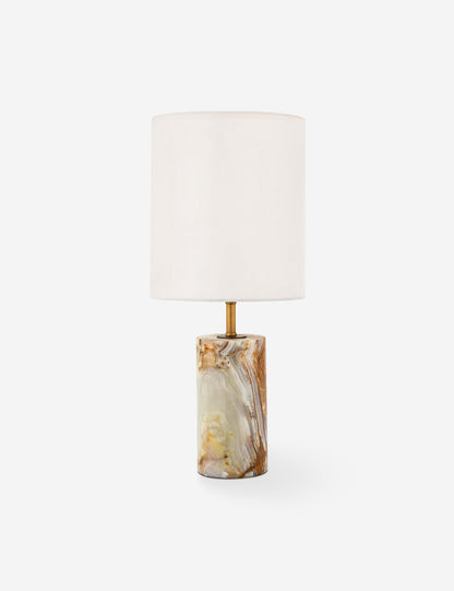 Jade and Brass Mini Table Lamp - Designer Table Lamp for Nightstands