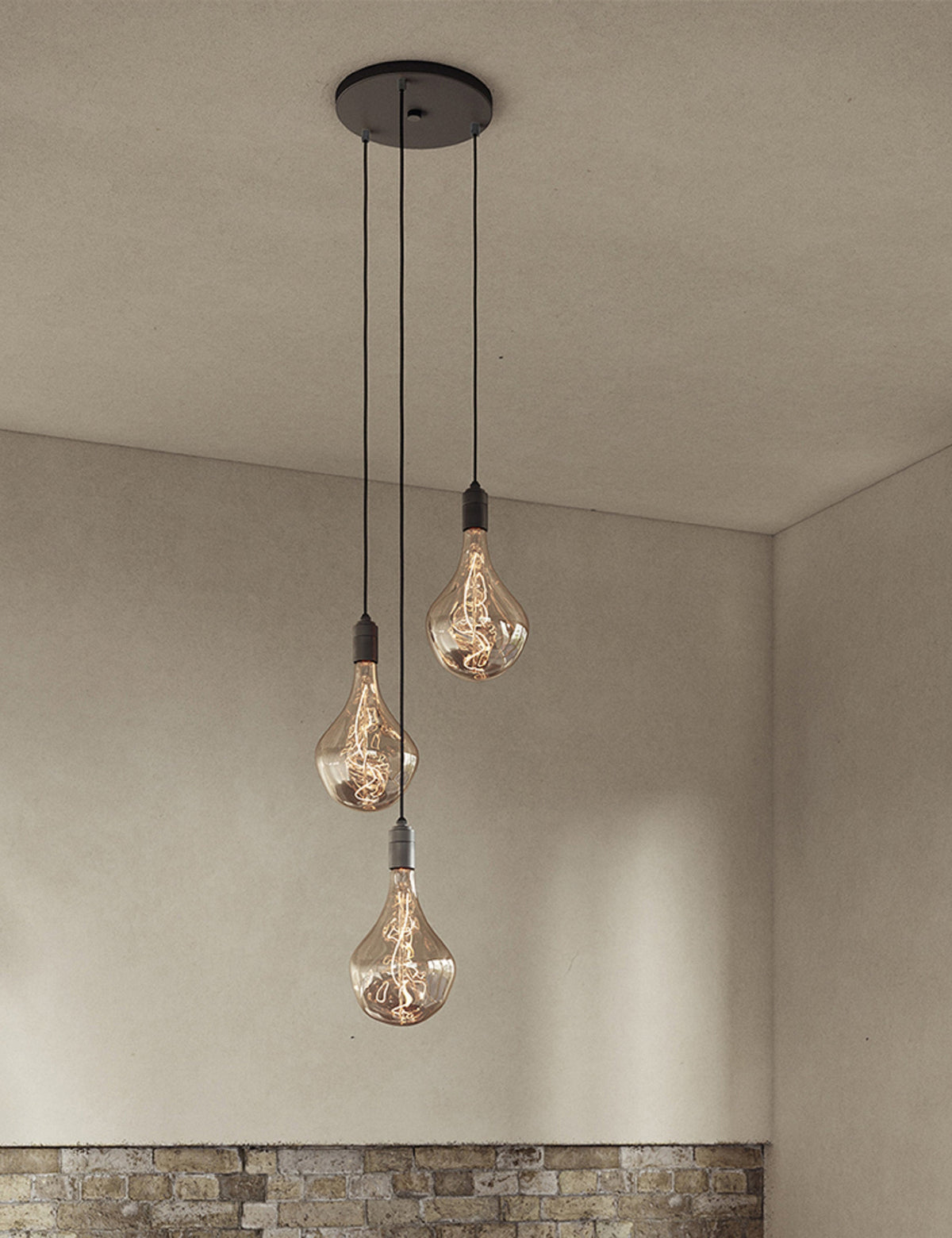 Triple Pendant Light with Voronoi II - Modern Ceiling Pendant Light