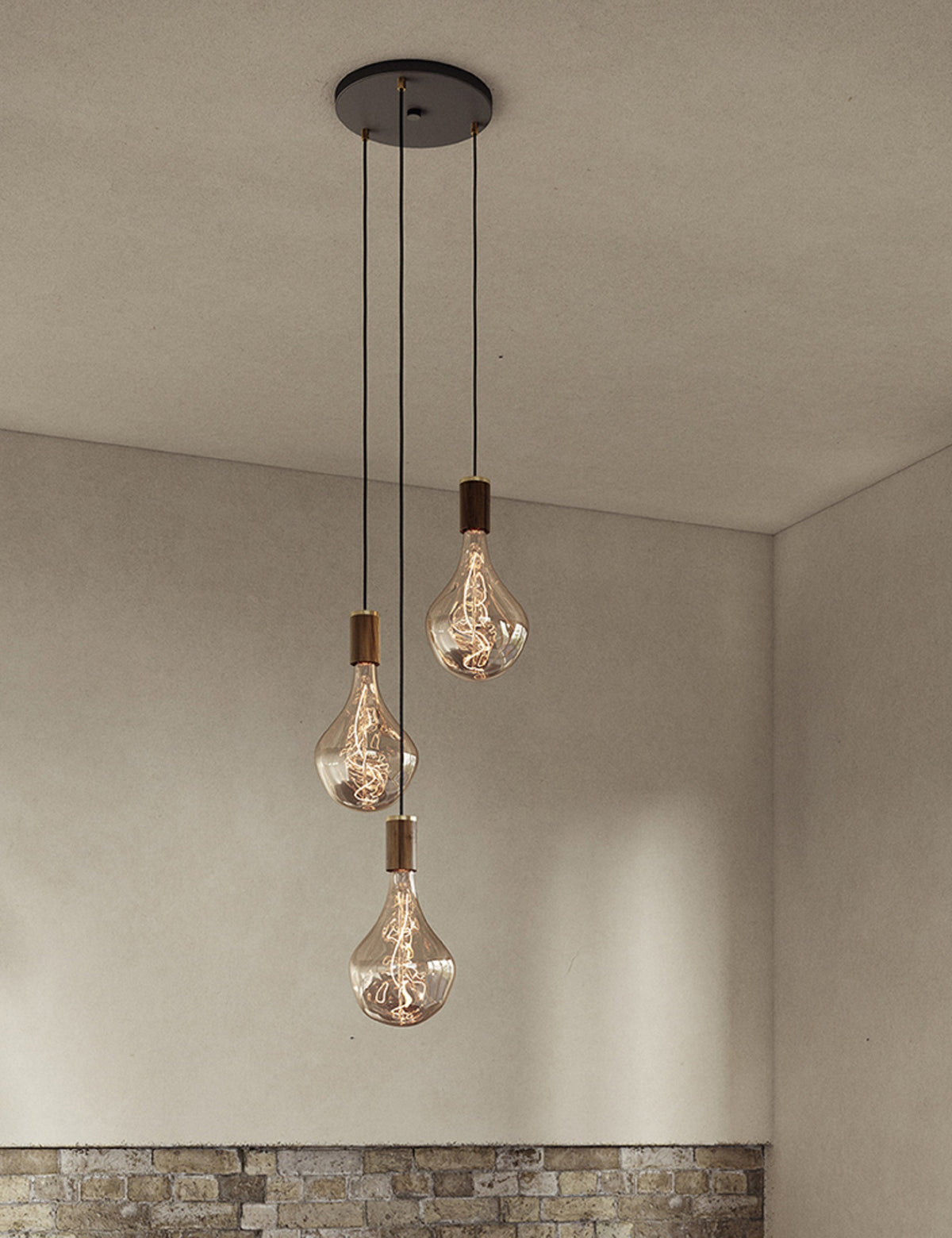Triple Pendant Light with Voronoi II - Modern Ceiling Pendant Light